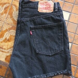 Levi's Black Denim Cutoff Shorts